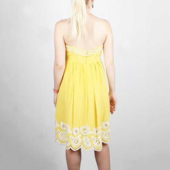 Shoshanna Strapless Silk Dress with Eyelet Detail - Picture 4 of 14
